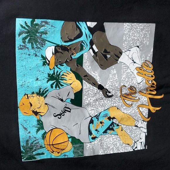 BLACK GRAPHIC TSHIRT LOS ANGELES WHITE MEN CANT JUMP MOVIE SIZE XXL - Picture 2 of 6